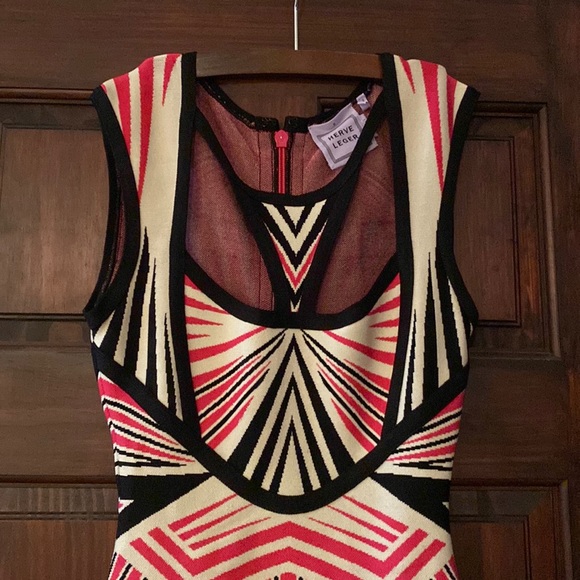 RARE Herver Lenger Fit & Flare Designer Dress - Picture 2 of 8